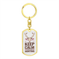 Keep Calm And Go Hunter'S Keychain Gift Stainless Steel or 18k Gold Dog Tag Keyring-Express Your Love Gifts