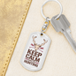 Keep Calm And Go Hunter'S Keychain Gift Stainless Steel or 18k Gold Dog Tag Keyring-Express Your Love Gifts