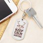 Keep Calm And Go Hunter'S Keychain Gift Stainless Steel or 18k Gold Dog Tag Keyring-Express Your Love Gifts