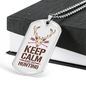 Keep Calm And Go Hunting Necklace Stainless Steel or 18k Gold Dog Tag 24"-Express Your Love Gifts