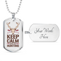 Keep Calm And Go Hunting Necklace Stainless Steel or 18k Gold Dog Tag 24"-Express Your Love Gifts
