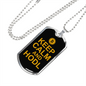 Keep Calm and HODL Crypto Necklace Stainless Steel or 18k Gold Dog Tag 24" Chain-Express Your Love Gifts