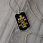 Keep Calm and HODL On Crypto Necklace Stainless Steel or 18k Gold Dog Tag 24" Chain-Express Your Love Gifts