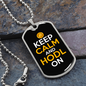 Keep Calm and HODL On Crypto Necklace Stainless Steel or 18k Gold Dog Tag 24" Chain-Express Your Love Gifts