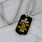 Keep Calm and HODL On Crypto Necklace Stainless Steel or 18k Gold Dog Tag 24" Chain-Express Your Love Gifts