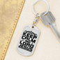 Keep Calm And Lord Jesus Keychain Stainless Steel or 18k Gold Dog Tag Keyring-Express Your Love Gifts