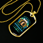 Keep Calm and Pet a Dog Blue Necklace Stainless Steel or 18k Gold Dog Tag 24" Chain-Express Your Love Gifts
