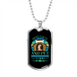 Keep Calm and Pet a Dog Blue Necklace Stainless Steel or 18k Gold Dog Tag 24" Chain-Express Your Love Gifts