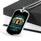 Keep Calm and Pet a Dog Blue Necklace Stainless Steel or 18k Gold Dog Tag 24" Chain-Express Your Love Gifts