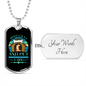Keep Calm and Pet a Dog Blue Necklace Stainless Steel or 18k Gold Dog Tag 24" Chain-Express Your Love Gifts