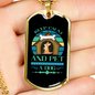 Keep Calm and Pet a Dog Blue Necklace Stainless Steel or 18k Gold Dog Tag 24" Chain-Express Your Love Gifts