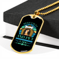 Keep Calm and Pet a Dog Blue Necklace Stainless Steel or 18k Gold Dog Tag 24" Chain-Express Your Love Gifts