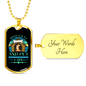 Keep Calm and Pet a Dog Blue Necklace Stainless Steel or 18k Gold Dog Tag 24" Chain-Express Your Love Gifts