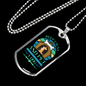 Keep Calm and Pet a Dog Blue Necklace Stainless Steel or 18k Gold Dog Tag 24" Chain-Express Your Love Gifts