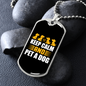 Keep Calm and Pet a Dog Necklace Stainless Steel or 18k Gold Dog Tag 24" Chain-Express Your Love Gifts