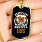 Keep Calm and Pet a Dog White Necklace Stainless Steel or 18k Gold Dog Tag 24" Chain-Express Your Love Gifts