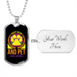 Keep Calm and Pet a Dog Yellow Necklace Stainless Steel or 18k Gold Dog Tag 24" Chain-Express Your Love Gifts