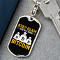 Keep Calm Buy More Crypto Keychain Stainless Steel or 18k Gold Dog Tag Keyring-Express Your Love Gifts