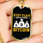 Keep Calm Buy More Crypto Necklace Stainless Steel or 18k Gold Dog Tag 24" Chain-Express Your Love Gifts