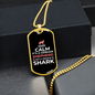 Keep Calm German Shepherd Necklace Stainless Steel or 18k Gold Dog Tag 24" Chain-Express Your Love Gifts