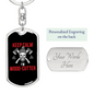 Keep Calm I Cut Wood Swivel Keychain Woodworker Dog Tag Stainless Steel or 18k Gold-Express Your Love Gifts