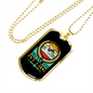 Keep Calm Pet a Dog Blue Necklace Stainless Steel or 18k Gold Dog Tag 24" Chain-Express Your Love Gifts
