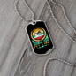 Keep Calm Pet a Dog Blue Necklace Stainless Steel or 18k Gold Dog Tag 24" Chain-Express Your Love Gifts