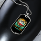 Keep Calm Pet a Dog Blue Necklace Stainless Steel or 18k Gold Dog Tag 24" Chain-Express Your Love Gifts