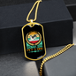 Keep Calm Pet a Dog Blue Necklace Stainless Steel or 18k Gold Dog Tag 24" Chain-Express Your Love Gifts