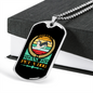 Keep Calm Pet a Dog Blue Necklace Stainless Steel or 18k Gold Dog Tag 24" Chain-Express Your Love Gifts