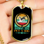 Keep Calm Pet a Dog Blue Necklace Stainless Steel or 18k Gold Dog Tag 24" Chain-Express Your Love Gifts