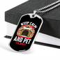 Keep Calm Pet a Dog Necklace Stainless Steel or 18k Gold Dog Tag 24" Chain-Express Your Love Gifts