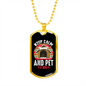 Keep Calm Pet a Dog Necklace Stainless Steel or 18k Gold Dog Tag 24" Chain-Express Your Love Gifts