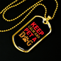 Keep Calm Pet a Dog Red Necklace Stainless Steel or 18k Gold Dog Tag 24" Chain-Express Your Love Gifts