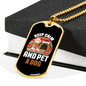 Keep Calm Pet a Dog White Necklace Stainless Steel or 18k Gold Dog Tag 24" Chain-Express Your Love Gifts