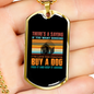 Keep it Around Necklace Stainless Steel or 18k Gold Dog Tag 24" Chain-Express Your Love Gifts