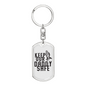 Keep Our Daddy Safe Dad Keychain Stainless Steel or 18k Gold Dog Tag Keyring-Express Your Love Gifts