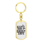 Keep Our Daddy Safe Dad Keychain Stainless Steel or 18k Gold Dog Tag Keyring-Express Your Love Gifts
