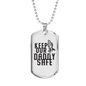 Keep Our Daddy Safe Dad Necklace Stainless Steel or 18k Gold Dog Tag 24" Chain-Express Your Love Gifts
