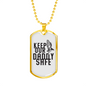 Keep Our Daddy Safe Dad Necklace Stainless Steel or 18k Gold Dog Tag 24" Chain-Express Your Love Gifts
