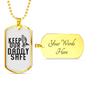 Keep Our Daddy Safe Dad Necklace Stainless Steel or 18k Gold Dog Tag 24" Chain-Express Your Love Gifts