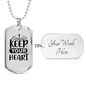Keep Your Heart Bible Christian Necklace Stainless Steel or 18k Gold Dog Tag 24" Chain-Express Your Love Gifts