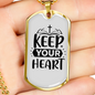 Keep Your Heart Bible Christian Necklace Stainless Steel or 18k Gold Dog Tag 24" Chain-Express Your Love Gifts