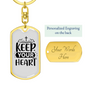 Keep Your Heart Bible Keychain Stainless Steel or 18k Gold Dog Tag Keyring-Express Your Love Gifts