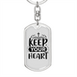 Keep Your Heart Bible Keychain Stainless Steel or 18k Gold Dog Tag Keyring-Express Your Love Gifts