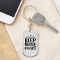 Keep Your Heart Bible Keychain Stainless Steel or 18k Gold Dog Tag Keyring-Express Your Love Gifts