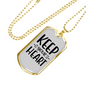 Keep Your Heart Christian Necklace Stainless Steel or 18k Gold Dog Tag 24" Chain-Express Your Love Gifts