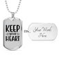 Keep Your Heart Christian Necklace Stainless Steel or 18k Gold Dog Tag 24" Chain-Express Your Love Gifts