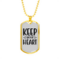 Keep Your Heart Christian Necklace Stainless Steel or 18k Gold Dog Tag 24" Chain-Express Your Love Gifts