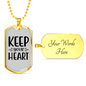 Keep Your Heart Christian Necklace Stainless Steel or 18k Gold Dog Tag 24" Chain-Express Your Love Gifts
